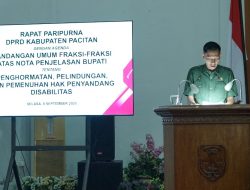 DPRD Pacitan Sampaikan Pemandangan Umum Fraksi-Fraksi terhadap Raperda Disabilitas